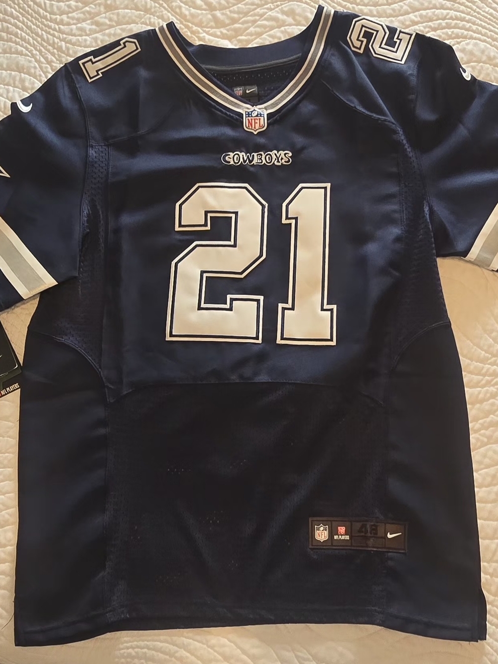 Nike MENS Navy and White Ezekiel Elliott #21 Football Jersey - Picture 5 of 7
